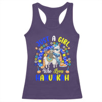 A Girl Loves Hanukkah Racerback Tank Top Funny Sloth On Llama Jewish Holiday Gift - Wonder Print Shop