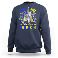 A Girl Loves Hanukkah Sweatshirt Funny Sloth On Llama Jewish Holiday Gift - Wonder Print Shop