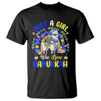 A Girl Loves Hanukkah T Shirt Funny Sloth On Llama Jewish Holiday Gift - Wonder Print Shop