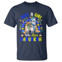 A Girl Loves Hanukkah T Shirt Funny Sloth On Llama Jewish Holiday Gift - Wonder Print Shop