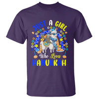 A Girl Loves Hanukkah T Shirt Funny Sloth On Llama Jewish Holiday Gift - Wonder Print Shop