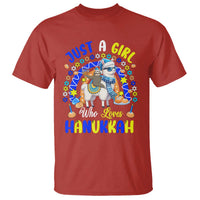 A Girl Loves Hanukkah T Shirt Funny Sloth On Llama Jewish Holiday Gift - Wonder Print Shop