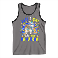 A Girl Loves Hanukkah Tank Top Funny Sloth On Llama Jewish Holiday Gift - Wonder Print Shop