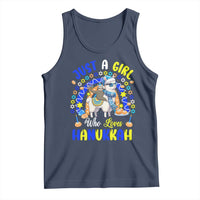 A Girl Loves Hanukkah Tank Top Funny Sloth On Llama Jewish Holiday Gift - Wonder Print Shop