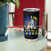 A Girl Loves Hanukkah Tumbler Cup Funny Sloth On Llama Jewish Holiday Gift - Wonder Print Shop
