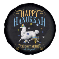 Funny Happy Hanukkah Llama Be Our Guest For Eight Nights Gift Spare Tire Cover Funny Hanukkah Gift - Wonder Print Shop