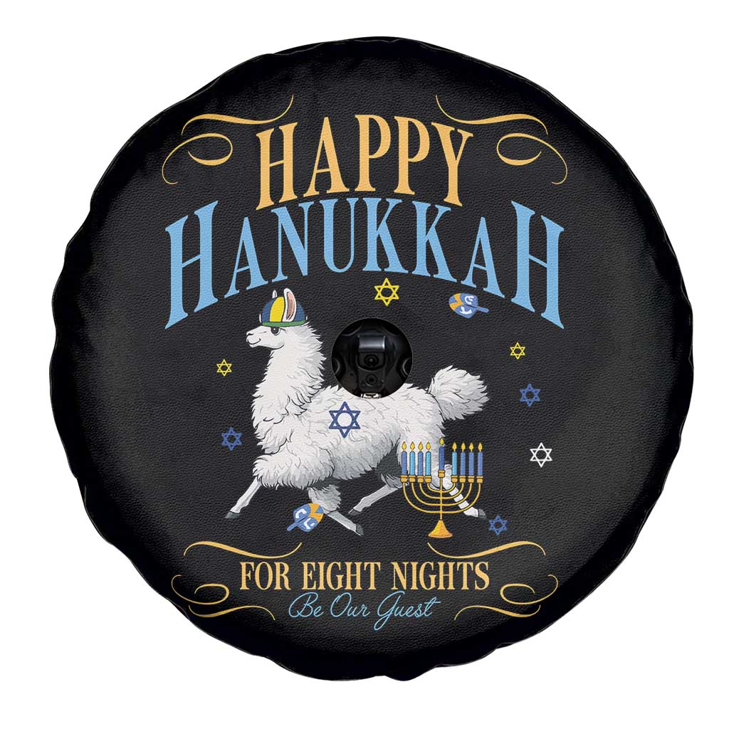 Funny Happy Hanukkah Llama Be Our Guest For Eight Nights Gift Spare Tire Cover Funny Hanukkah Gift - Wonder Print Shop