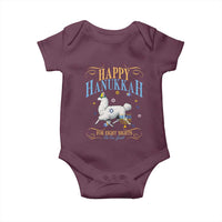 Funny Happy Hanukkah Llama Be Our Guest For Eight Nights Gift Baby Onesie Funny Hanukkah Gift - Wonder Print Shop