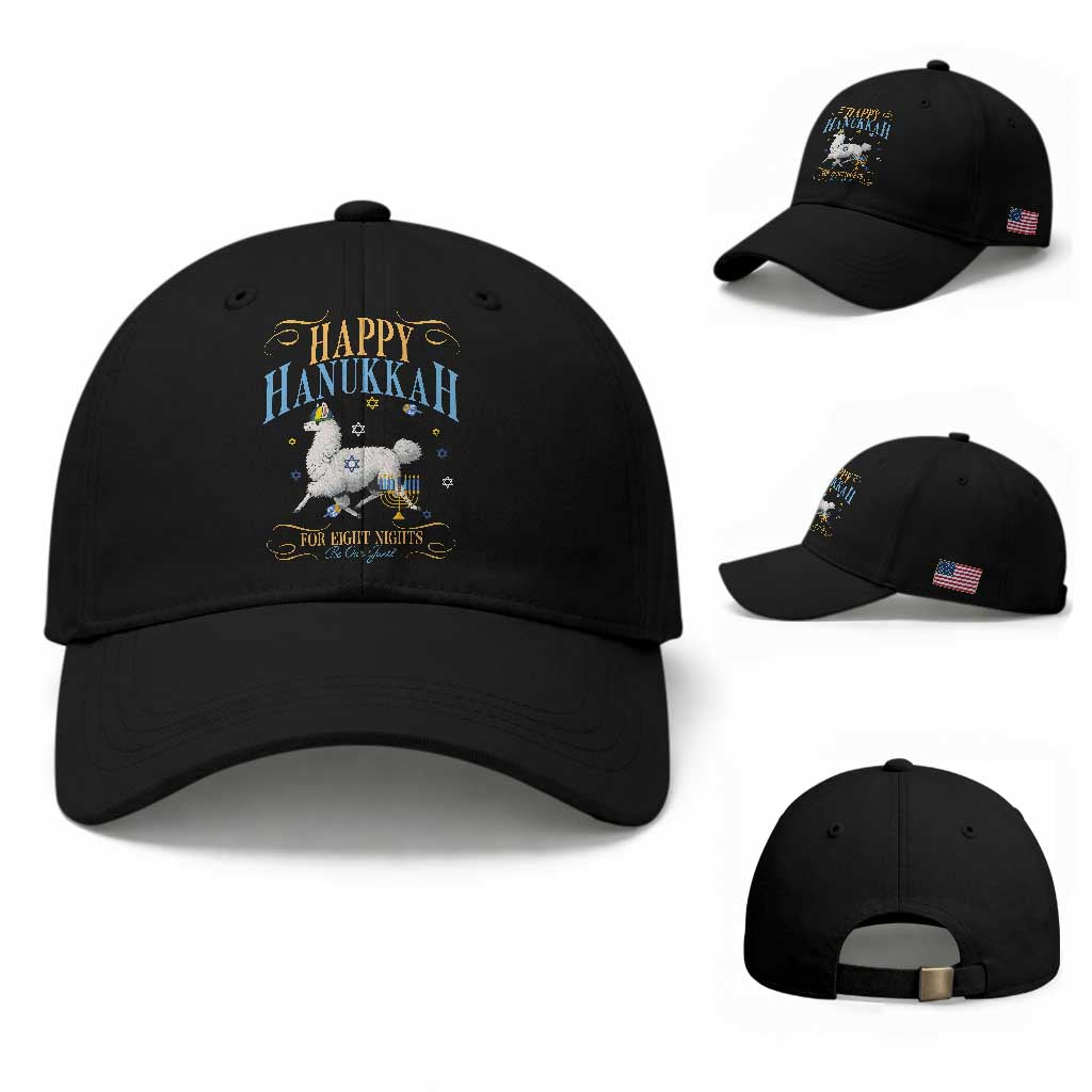 Funny Happy Hanukkah Llama Be Our Guest For Eight Nights Gift Baseball Cap Funny Hanukkah Gift