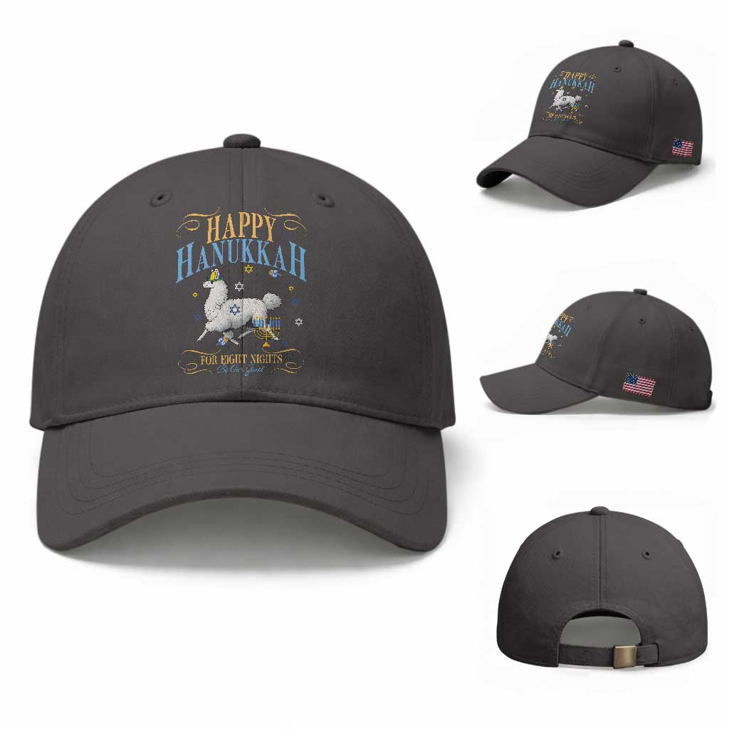 Funny Happy Hanukkah Llama Be Our Guest For Eight Nights Gift Baseball Cap Funny Hanukkah Gift
