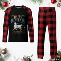 Funny Happy Hanukkah Llama Be Our Guest For Eight Nights Gift Plaid Pajama Set Funny Hanukkah Gift - Wonder Print Shop