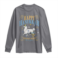 Funny Happy Hanukkah Llama Be Our Guest For Eight Nights Gift Long Sleeve Shirt Funny Hanukkah Gift - Wonder Print Shop