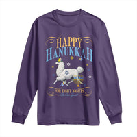 Funny Happy Hanukkah Llama Be Our Guest For Eight Nights Gift Long Sleeve Shirt Funny Hanukkah Gift - Wonder Print Shop