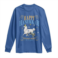 Funny Happy Hanukkah Llama Be Our Guest For Eight Nights Gift Long Sleeve Shirt Funny Hanukkah Gift - Wonder Print Shop