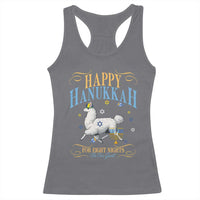 Funny Happy Hanukkah Llama Be Our Guest For Eight Nights Gift Racerback Tank Top Funny Hanukkah Gift - Wonder Print Shop
