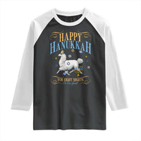 Funny Happy Hanukkah Llama Be Our Guest For Eight Nights Gift Raglan Shirt Funny Hanukkah Gift - Wonder Print Shop
