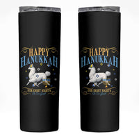 Funny Happy Hanukkah Llama Be Our Guest For Eight Nights Gift Skinny Tumbler Funny Hanukkah Gift - Wonder Print Shop