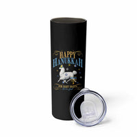 Funny Happy Hanukkah Llama Be Our Guest For Eight Nights Gift Skinny Tumbler Funny Hanukkah Gift - Wonder Print Shop