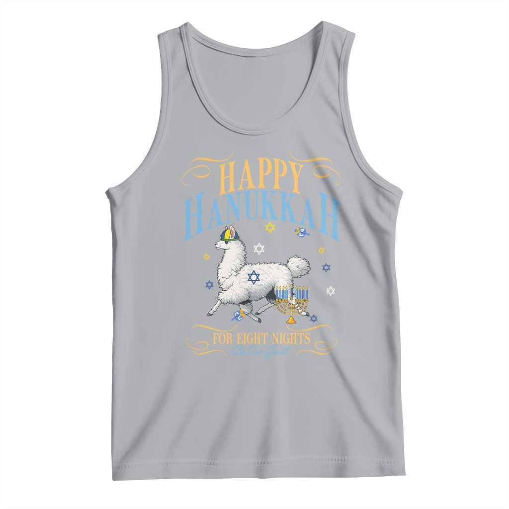 Funny Happy Hanukkah Llama Be Our Guest For Eight Nights Gift Tank Top Funny Hanukkah Gift - Wonder Print Shop