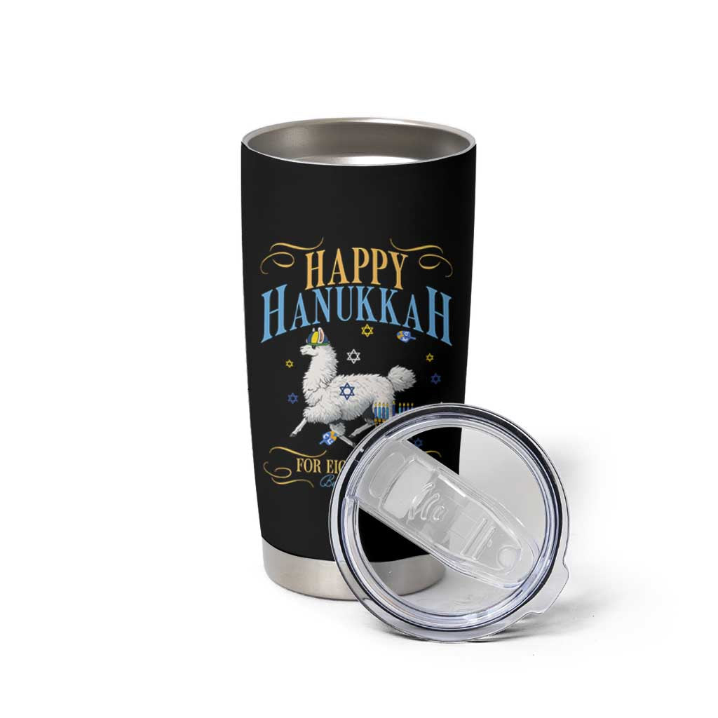 Funny Happy Hanukkah Llama Be Our Guest For Eight Nights Gift Tumbler Cup Funny Hanukkah Gift - Wonder Print Shop