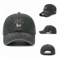 Funny Happy Hanukkah Llama Be Our Guest For Eight Nights Gift Washed Cotton Baseball Cap Funny Hanukkah Gift