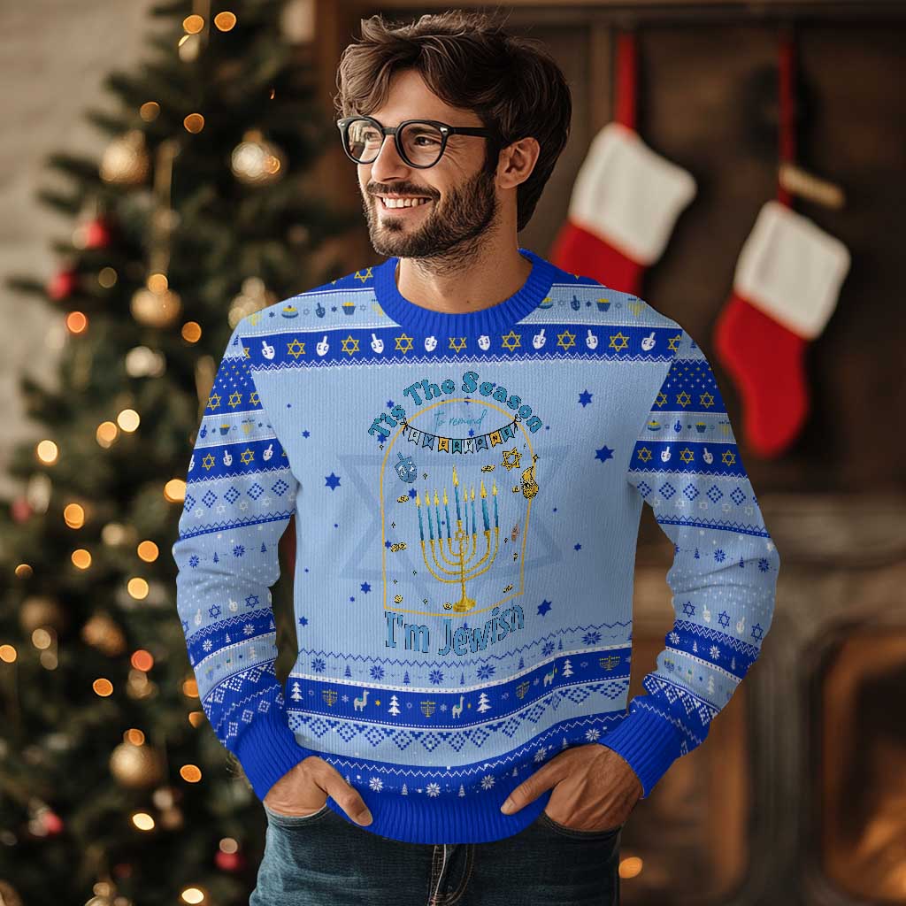 Funny Chanukkah Gift Hanukkah Ugly Sweater Tis The Season To Remind Everyone Im Jewish - Wonder Print Shop