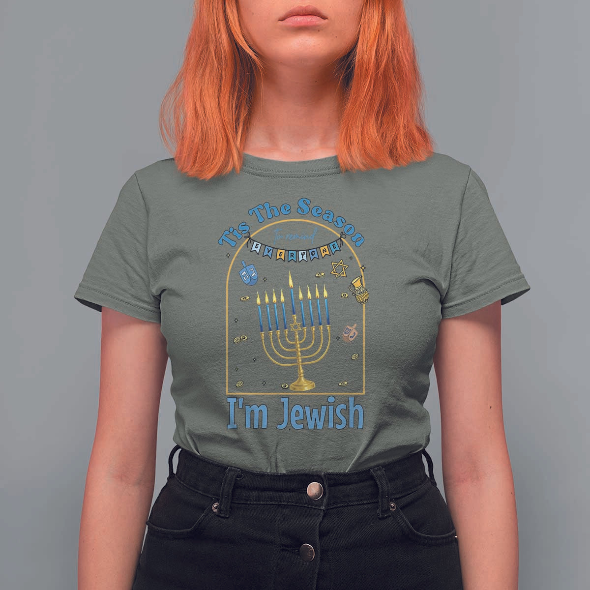 Funny Hanukkah Gift T Shirt For Women Tis The Season To Remind Everyone Im Jewish - Wonder Print Shop
