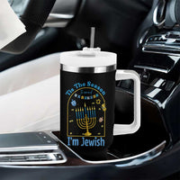Funny Hanukkah Gift Tumbler With Handle Tis The Season To Remind Everyone Im Jewish - Wonder Print Shop