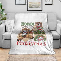 Funny Snowman Cowboy Howdy Christmas Throw Blanket Western Holiday Gift - Wonder Print Shop