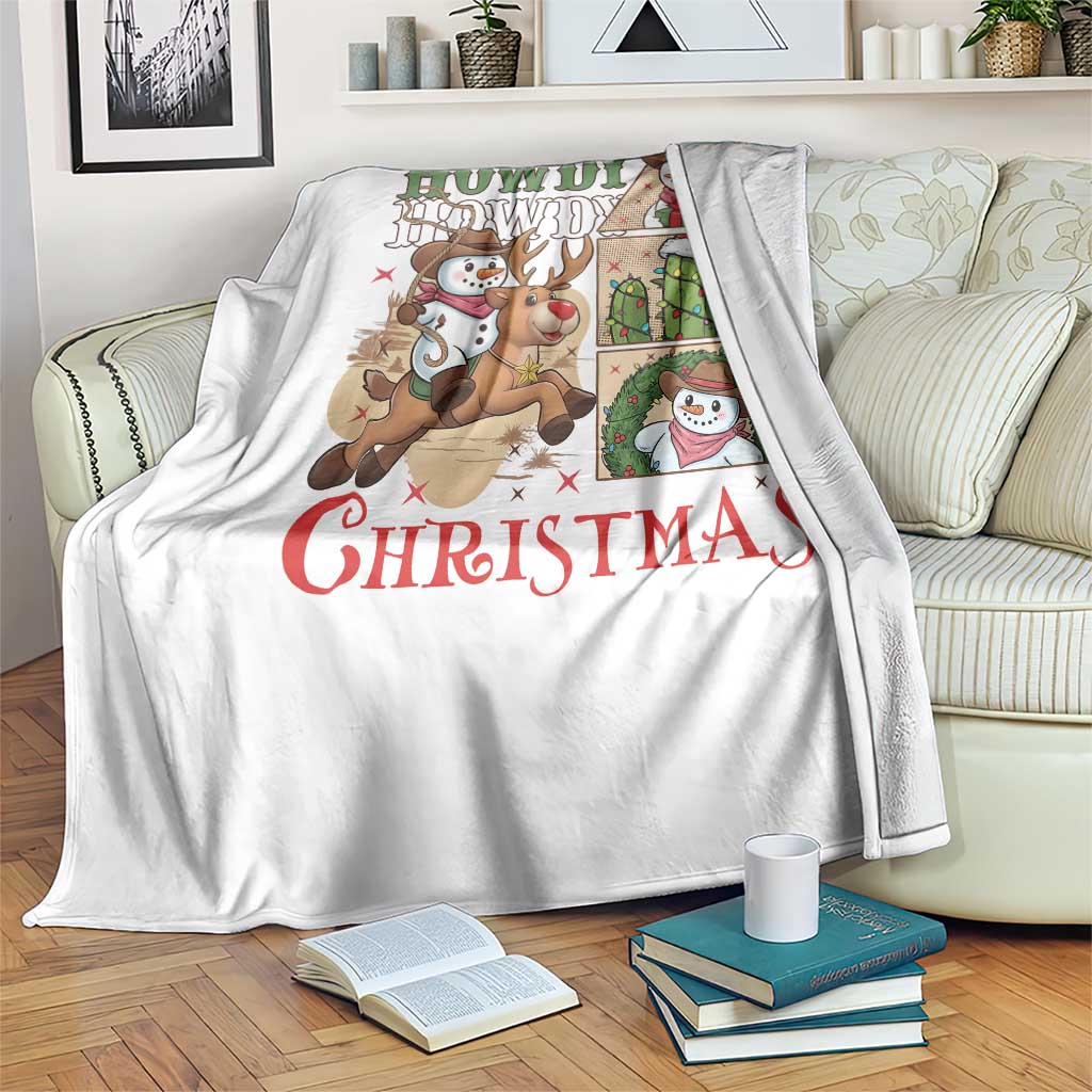 Funny Snowman Cowboy Howdy Christmas Throw Blanket Western Holiday Gift - Wonder Print Shop