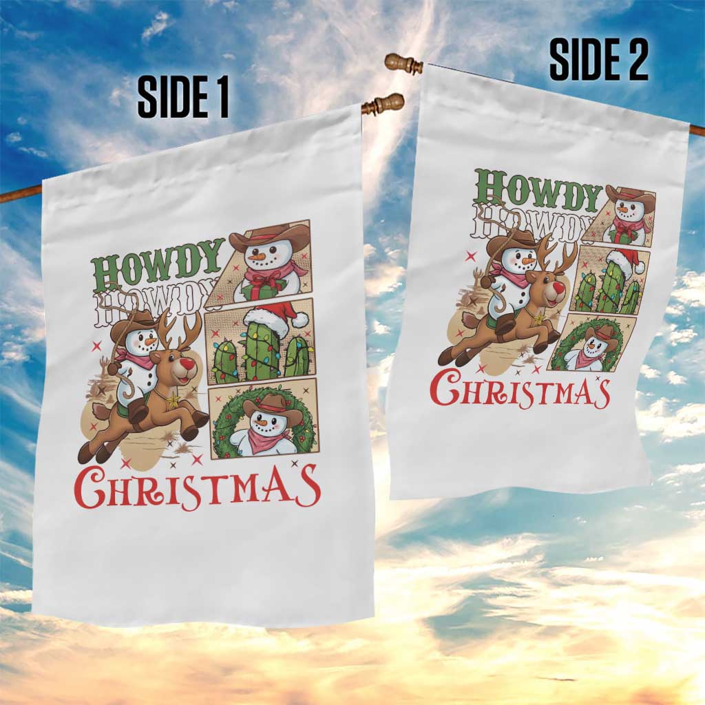 Funny Snowman Cowboy Howdy Christmas Garden Flag Western Holiday Gift - Wonder Print Shop