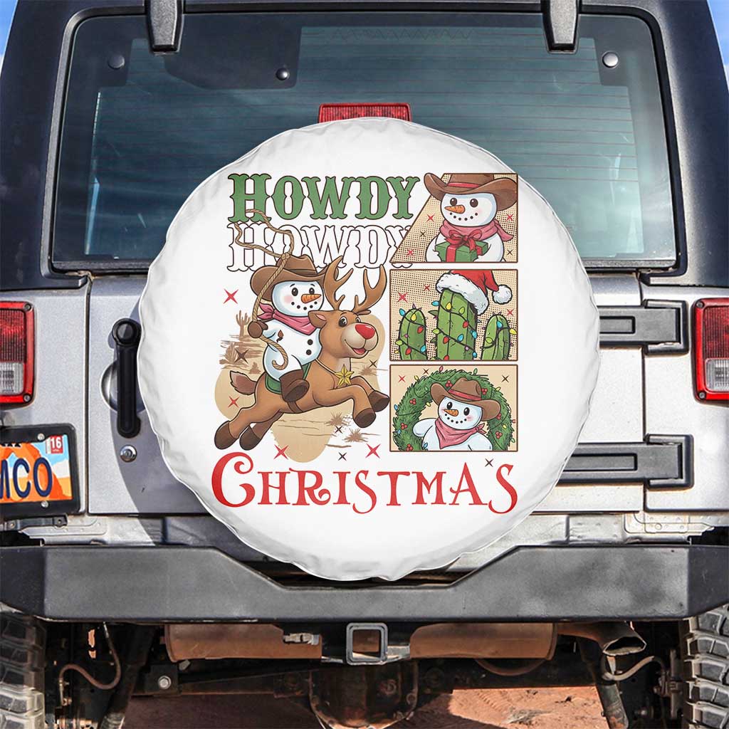 Funny Snowman Cowboy Howdy Christmas Spare Tire Cover Western Holiday Gift - Wonder Print Shop
