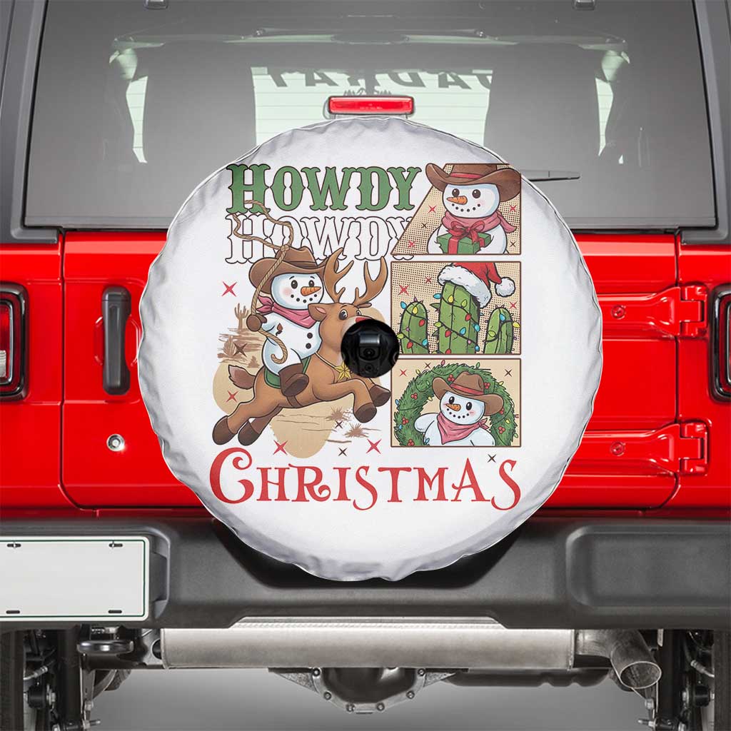Funny Snowman Cowboy Howdy Christmas Spare Tire Cover Western Holiday Gift - Wonder Print Shop