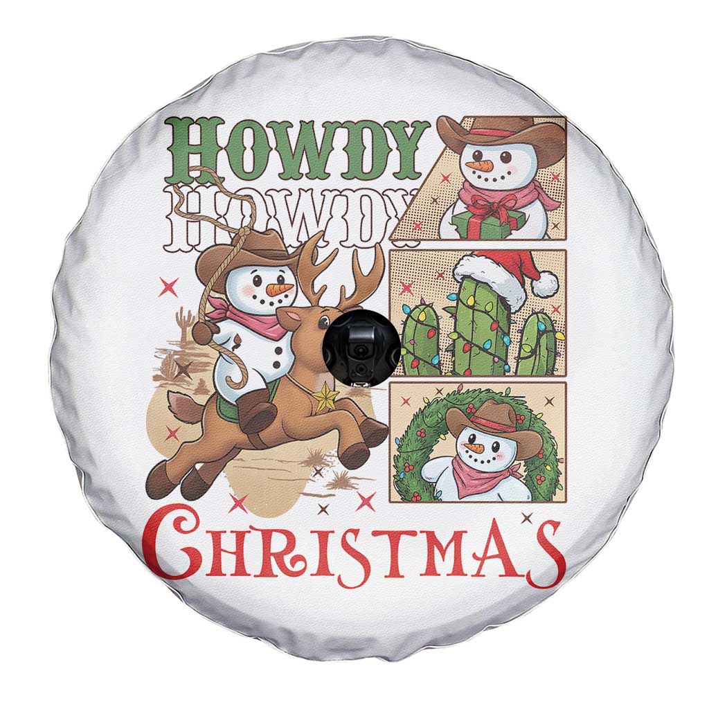 Funny Snowman Cowboy Howdy Christmas Spare Tire Cover Western Holiday Gift - Wonder Print Shop