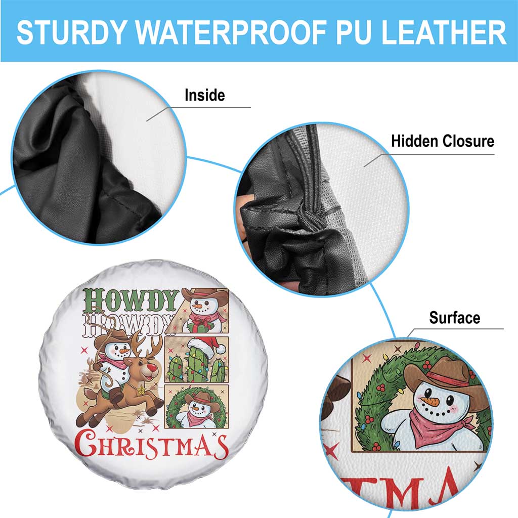 Funny Snowman Cowboy Howdy Christmas Spare Tire Cover Western Holiday Gift - Wonder Print Shop