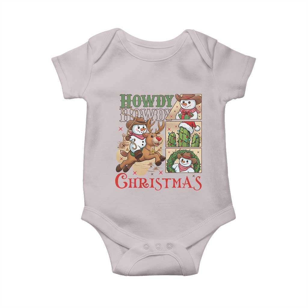 Funny Snowman Cowboy Howdy Christmas Baby Onesie Western Holiday Gift - Wonder Print Shop
