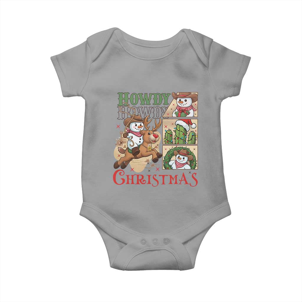 Funny Snowman Cowboy Howdy Christmas Baby Onesie Western Holiday Gift - Wonder Print Shop