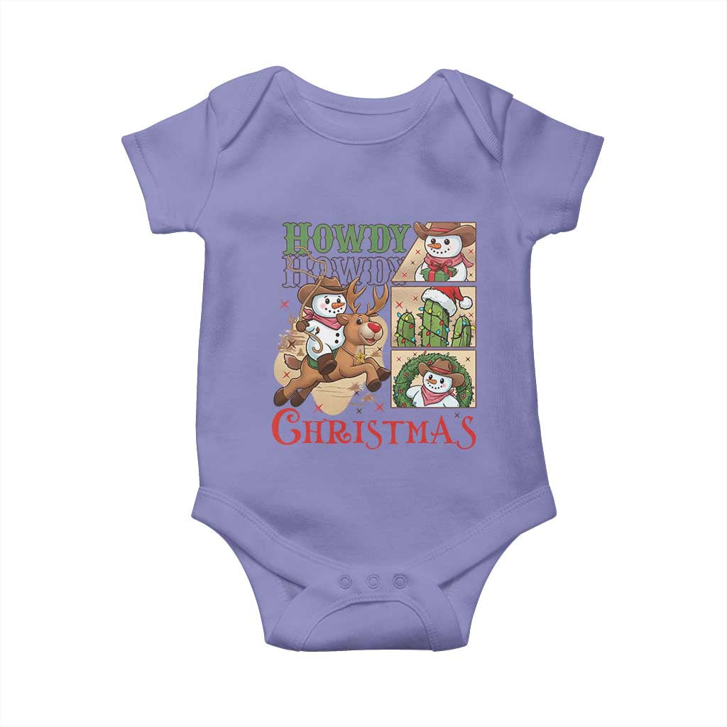 Funny Snowman Cowboy Howdy Christmas Baby Onesie Western Holiday Gift - Wonder Print Shop