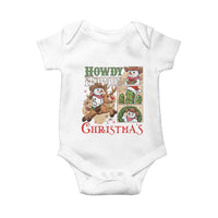 Funny Snowman Cowboy Howdy Christmas Baby Onesie Western Holiday Gift - Wonder Print Shop