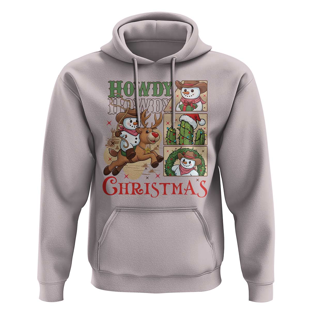 Funny Snowman Cowboy Howdy Christmas Hoodie Western Holiday Gift - Wonder Print Shop