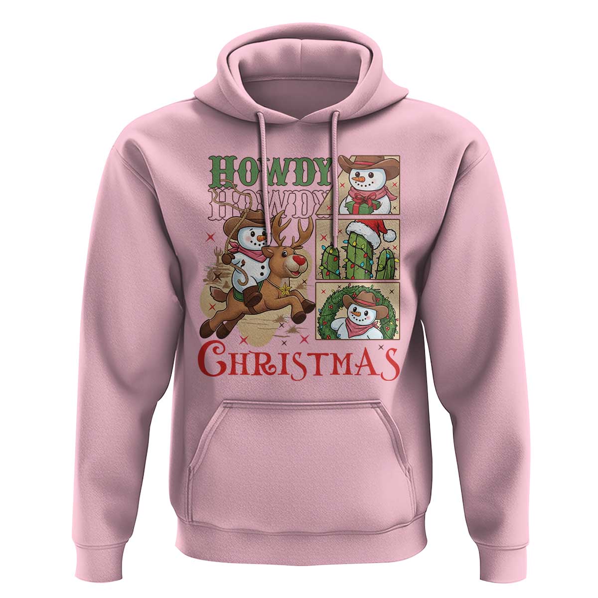 Funny Snowman Cowboy Howdy Christmas Hoodie Western Holiday Gift - Wonder Print Shop