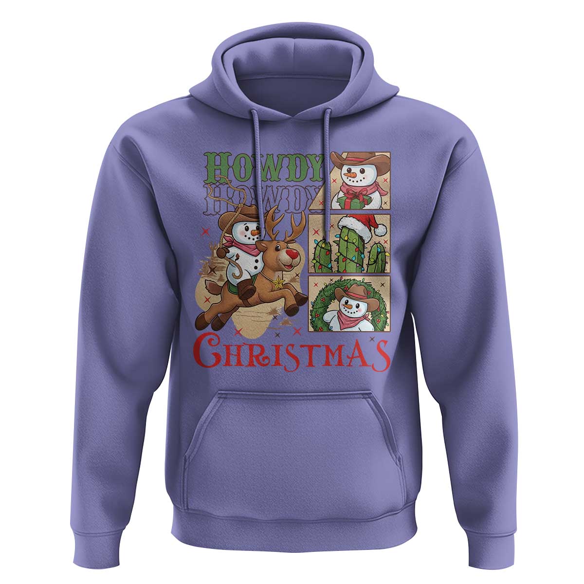 Funny Snowman Cowboy Howdy Christmas Hoodie Western Holiday Gift - Wonder Print Shop
