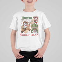 Funny Snowman Cowboy Howdy Christmas T Shirt For Kid Western Holiday Gift - Wonder Print Shop