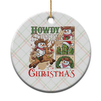 Funny Snowman Cowboy Howdy Christmas Ceramic Ornament Western Holiday Gift - Wonder Print Shop