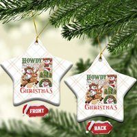 Funny Snowman Cowboy Howdy Christmas Ceramic Ornament Western Holiday Gift - Wonder Print Shop