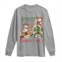 Funny Snowman Cowboy Howdy Christmas Long Sleeve Shirt Western Holiday Gift - Wonder Print Shop