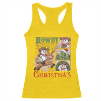 Funny Snowman Cowboy Howdy Christmas Racerback Tank Top Western Holiday Gift - Wonder Print Shop