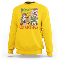 Funny Snowman Cowboy Howdy Christmas Sweatshirt Western Holiday Gift - Wonder Print Shop