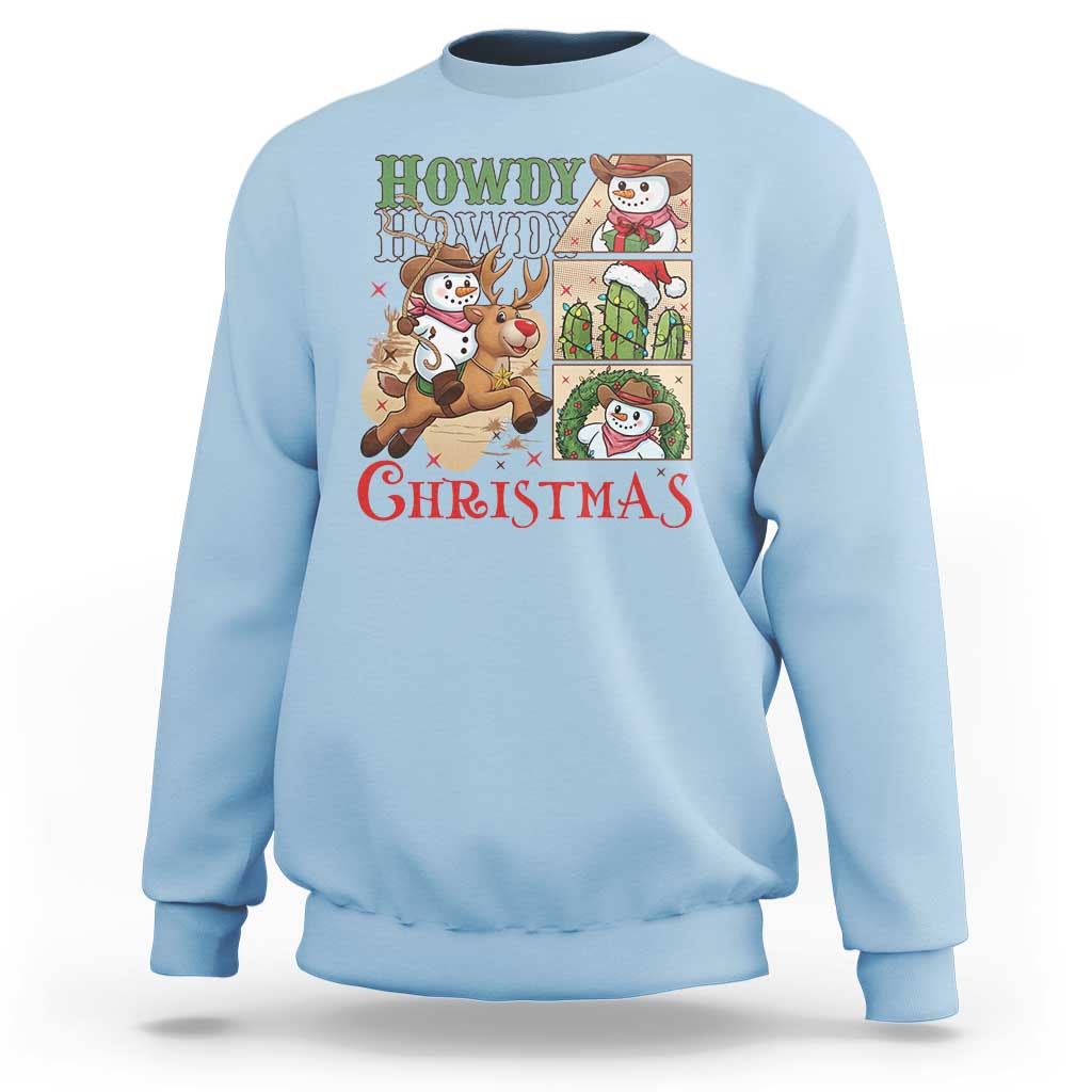 Funny Snowman Cowboy Howdy Christmas Sweatshirt Western Holiday Gift - Wonder Print Shop