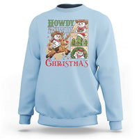 Funny Snowman Cowboy Howdy Christmas Sweatshirt Western Holiday Gift - Wonder Print Shop